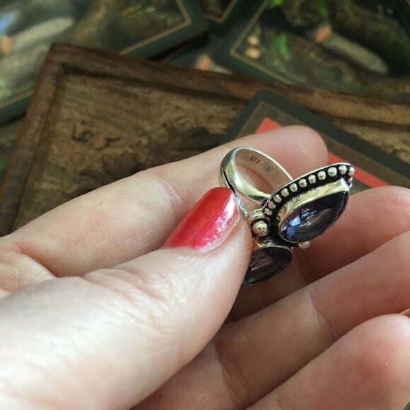 Tanzanite Sterling Silver Ring Size 8 - Picture 3 of 4